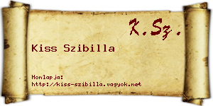 Kiss Szibilla névjegykártya